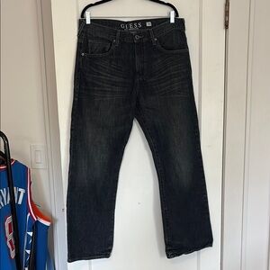 GUESS Men's Dark Wash Relaxed Jeans